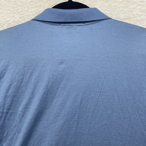 Polo Ralph Lauren Shirt Mens Medium Blue Polo Pima Cotton Flesh Pony Rugby Golf - Picture 5 of 10